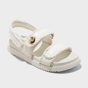 A New Day - Women's Tilly Platform Footbed Sandals Off-White Size 6.5 NWT